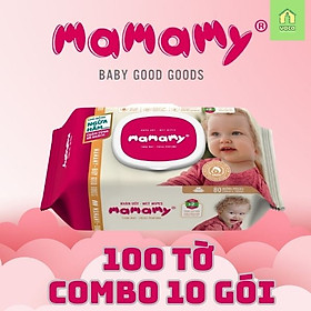 Combo 10 gói khăn ướt Mamamy 100 tờ - có hương Vaca Baby House