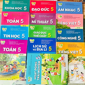 Bộ sách giáo khoa Lớp 5- Kết Nối Tri Thức Với Cuộc Sống (13 quyển- Kèm bìa nilong bao sách, nhãn tên)
