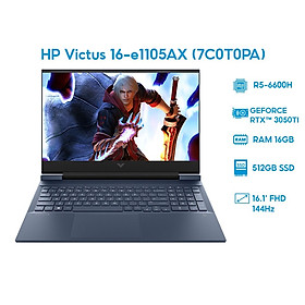 Máy tính xách tay HP VICTUS Gaming 16-e1105AX (7C0T0PA)/ Performance blue/ AMD Ryzen 5 6600H (up to 4.5GHz,19MB)/ RAM 16GB/ 512GB SSD/ NVIDIA Geforce RTX 3050Ti 4GB/ 16.1 Inch 144Hz FHD/ Win 11H/ 1Yr - Hàng chính hãng