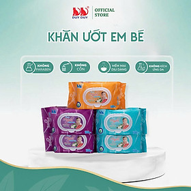 Khăn ướt cho bé Angela baby tím vải không dệt rayon cao cấp 100 miếng 13.5x20cm không cồn