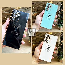 Ốp Lưng Deer Bóng Viền Gold Cho Samsung Galaxy Note 20 Ultra / Note 20 / Note 10 Plus - BUM STORE SAMSUNG GALAXY - NOTE 20 ULTRA