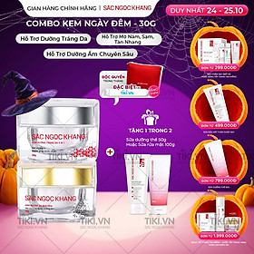Bộ kem dưỡng ngày và đêm: Kem ban ngày 5 trong 1 (30ml) + Kem ban đêm (30g) giúp dưỡng ẩm, nâng tông, sáng da, làm mờ vết thâm, sạm, nám