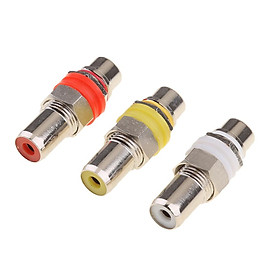 3 Cái Video Âm Thanh RCA Nữ Để Nữ Khớp Nối Adapter