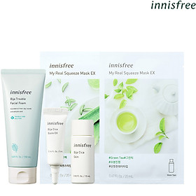 Combo Dưỡng Ẩm Cho Da Mụn Innisfree Bija Trouble Facial - 278002310