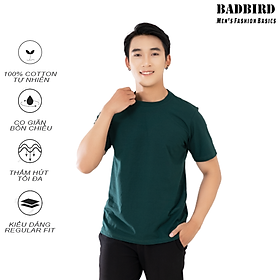 Áo Thun Nam Cotton Spandex CAO CẤP cổ tròn, co giãn 4 chiều, thấm hút, khô thoáng, Regular Fit, Thương hiệu Việt BADBIRD