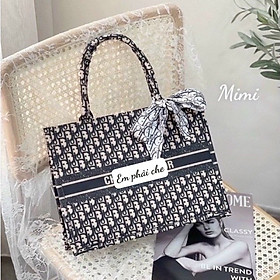 Túi Xách Nữ Công Sở Thổ Cẩm Giỏ xách họa tiết Dior Book Tote Sang Trọng  Size 35 kèm khăn T010 SHEE s HOUSE  MixASale