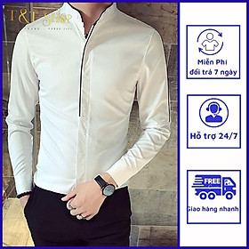 Áo sơ mi nam đơn giản phối kiểu áo khoác, phong cách độc đáo mà lại sang trọng h19