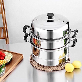 Mua Nồi Hấp Inox 3 Tầng 28cm Đa Năng