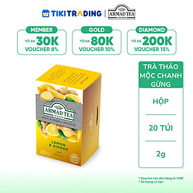 Trà Thảo mộc Chanh gừng Ahmad Tea Hộp 40g (20 túi lọc)