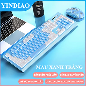 Mua Bộ bàn phím chuột không dây Yindiao KM-01 kết nối bằng chip USB 2.4G chuyên game có đèn led cực đẹp - Hàng Chính Hãng
