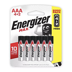 Pin Max 4 + 2 Viên Energizer E92 BP4+2 AAA