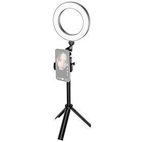 Vòng đèn LED Beauty Light 3 chế độ chiếu sáng Có thể điều chỉnh độ sáng với chân máy Selfie Stick cho Điện thoại-Màu đen