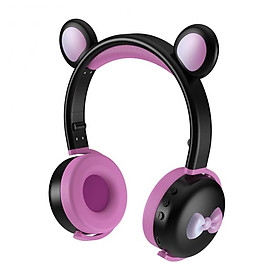 Tai Nghe Không Dây Dạ Quang Tai Nghe Bluetooth-Tương Thích Tai Nghe Chụp Tai Tai Gấu Hợp Thời Trang Dễ Thương Nhạc Điện Thoại Di Động Máy Tính Có Mic