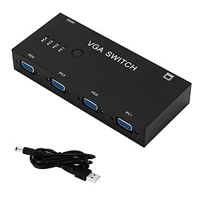VGA Switcher 4 PC to 1 Monitor VGA Switch Box Video Converter
