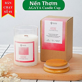 Nến thơm AGAYA candle cup hương bưởi hồng, bạc hà, hoa hồng và vani - Mùi ADORE