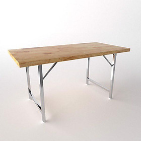 Mua Bàn gấp chân inox mặt gỗ xuất khẩu 1m4