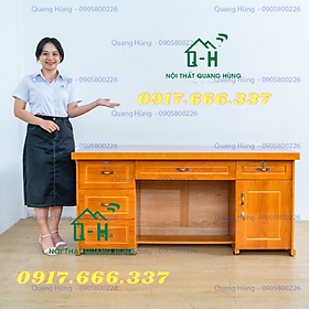 Bàn làm việc gỗ sồi nguyên khối cao cấp, sang trọng - dành cho phòng làm việc