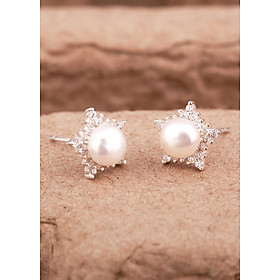 Bông tai bạc đính ngọc trai họa tiết ngôi sao thiết kể từ thương hiệu OPAL YOT12-09