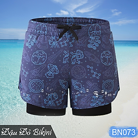 Quần Bơi Nam 2 Lớp Thời Trang, Thiết Kế Thông Minh Chống Chống Lộ, Chất Vải Co Giãn Nhanh Khô, Phong Cách Đi Biển, Tập Gym Cực Chất, Đa Dạng Họa Tiết | BN073