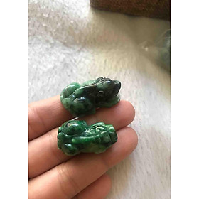 MẶT TỲ HƯU CẨM THẠCH XANH ĐẬM ĐEN làm nhẫn mặt dây chuyền nam mệnh thủy mộc 