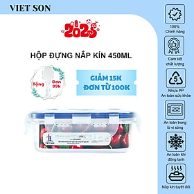 Mua  TẶNG KHAY RÁO NƯỚC  Hộp Đựng Thực Phẩm VIETSON 450ml Nắp Khóa 4 Cạnh Kín Hơi
