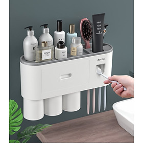 Mua Bộ kệ treo bàn chải đánh răng kèm 3 cốc có ngăn kéo