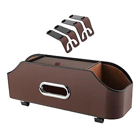 Car Seat Back Organizer Tissue Box  Cup Holder Automobile Interior Accessories with Hooks Road Trips Keep Tidy Backseat Storage Box