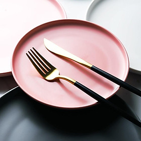 Mua (Sẵn)Đĩa sứ tròn trơn màu pastel  trang trí phong cách Bắc Âu  đĩa sứ cao cấp