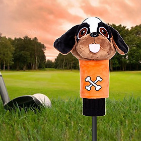 Golf Club Head Cover Cute Plush Dog Puppy Shaped Driver Headcover Protector