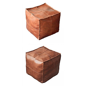2Pcs Moroccan Pouf Cover Hassock Storage Ottoman Foot Rest Cover Bedroom