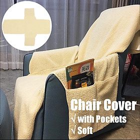 Sobakawa Natural Snuggle Up Poly Fleece Recliner Cover Remote Control Organizers