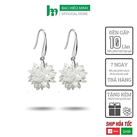 Hình ảnh Hoa Tai Nữ Bạc Hiểu Minh HT191 Bông tuyết trắng pha lê