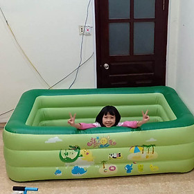 Bể bơi phao gia đình chính hãng Summer Baby 180*140*60CM (tặng kèm bơm điện)