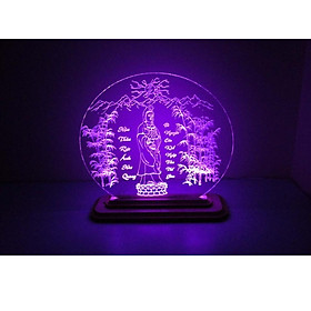 Mua Đèn LED 3D hình phật Quan Âm  16 màu  4 chế độ chớp