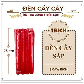 Đèn Cầy Sáp Loại Lớn Cháy Lâu Trụ Tròn Đồ Thờ Cúng Thiên Lộc - Gói 8 Cây