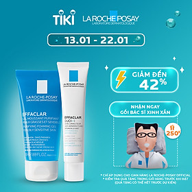 Combo Kem Dưỡng Giảm Mụn, Ngừa Vết Thâm, Se Nhỏ Lỗ Chân Lông La Roche-Posay Effaclar Duo+ M694050 (40ml) + Gel Rửa Mặt Dành Cho Da Dầu Nhạy Cảm La Roche-Posay Effaclar Purifying Foaming Gel 100771312 (50ml)