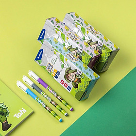Combo 20 Bút gel Thiên Long GEL-012/AK - Nét viết 0.5mm êm mượt, đầu bút cao cấp, mực đều liên tục, nhân vật Akooland Tahi - Xanh