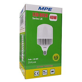 Bóng đèn led trụ 30W 40W 50W sáng trắng nhôm nguyên khối tản nhiệt MPE