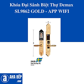 Khóa Đại Sảnh Biệt Thự Demax SL9862 GOLD - APP WIFI. Hàng Chính Hãng