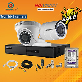 Mua Trọn Bộ Camera Quan Sát 2 Mắt Hikvision 2.0MP Full HD - Hàng chính hãng