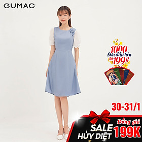 Đầm tay nhún phụ kiện GUMAC DA1214