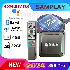 Mua Box Tivi SAMPLAY - S98 PRO - Google TV - Ram 4G/32G - Tích Hợp Tìm Kiếm Bằng Giọng Nói - Hàng Nhập Khẩu