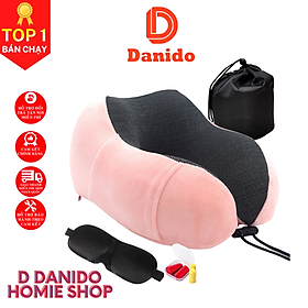 Mua Gối ngủ văn phòng chữ U chất liệu Memory Foam cao cấp - Bộ gối ngủ du lịch tựa đầu chống mỏi tặng kèm bịt mắt bịt tai - Hàng chính hãng D Danido
