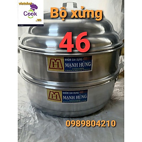 Mua (Có Video SP)Bộ xửng hấp nhôm Mạnh Hùng 2 tầng size 46  bộ xửng hấp bánh xửng hấp bánh bao rau củ quả(CHÍNH HÃNG)