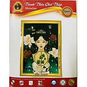 Mua Tranh thêu kín chữ thập Mỹ nhân cổ trang DX1225  kích thước 55 x 74 cm