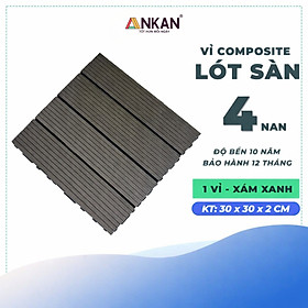 Miếng Lót Sàn Nhựa Composite Màu Gi Xám Cao Cấp, Lót Sàn Ban Công Nhà Tắm, Vỉ Dày Chắc Chắn Có Vít Ốc Dưới Nan