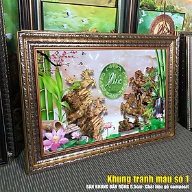 Mua Tranh treo tường phòng khách  phòng ngủ MÃ ĐÁO THÀNH CÔNG khung gỗ composit chất liệu pvc gương / lụa kim sa. MS:1635L9