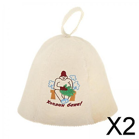 2xFinnish Sauna Hat Wool Felt Banya Cap Head Protection for Men for Women Use Style 1