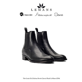 [CHELSEA CLASSIC] Giày Chelsea Boots LeMans CB04 da bò nhập khẩu mũi nhọn, tăng cao 5cm, bảo hành 24 tháng, boot nam