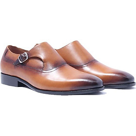 Giày Tây Nam Công Sở Khoá Cài Banuli  Da Bê Italian Single Monk Strap H1MS1 (Da Veg Itali Mềm Dẻo, Đế Siêu nhẹ, Bảo Hành Trọn Đời)